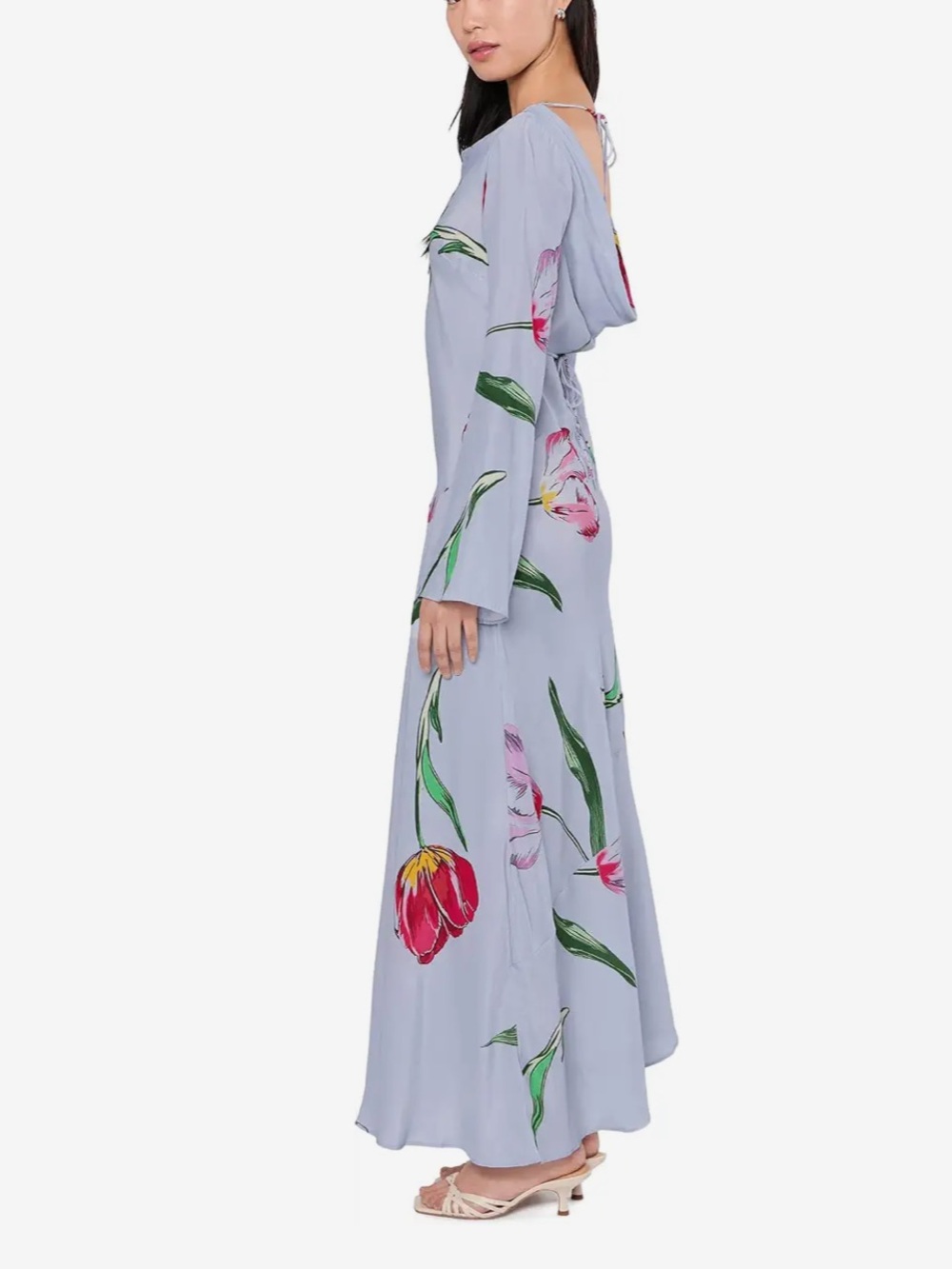 Free People Zadie Diagonal Seam Midi Dress Purple Floral Small NWT Feminine $168 - Picture 4 of 8